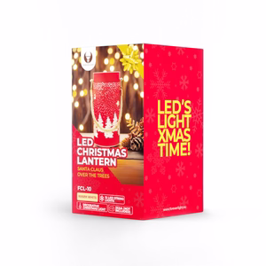 Christmas stiklas Lantern FCL-10 raudonas-auksinis L Forever Light