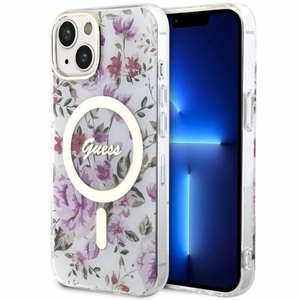 Guess GUHMP14MHCFWST iPhone 14 Plus 6.7" permatomas kietas dėklas Gėlė Magnetinis