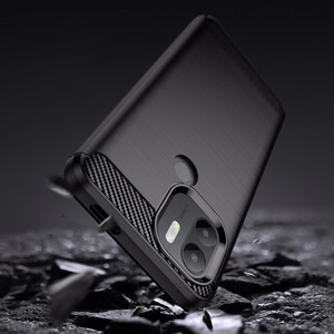 Carbon Case dėklas Xiaomi Redmi A1+ lankstus silikoninis anglies dangtelis juodas