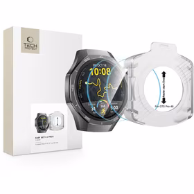 Tech-Protect Easy Set+ 2 rinkinys grūdintas stiklas Huawei Watch GT 5 Pro 46 mm - skaidrus