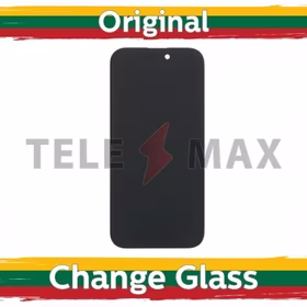 LCD ekranas suderinamas su iPhone 16 juodas (atnaujintas: Telemax)