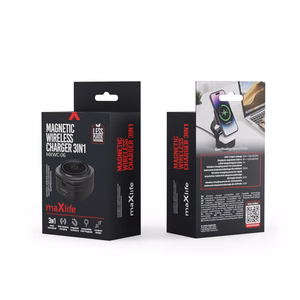 "Maxlife MXWC-06" magnetinis belaidis įkroviklis 15W, juodas 3in1
