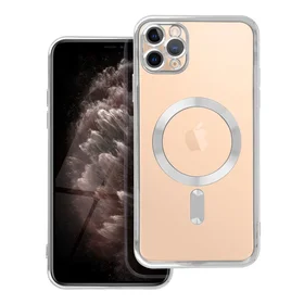 ELECTRO MAG COVER dėklas telefonui suderinamas su MagSafe iPhone 11 Pro Max sidabrinis
