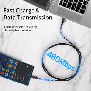 USB laidas Essager Morning Glory mėlynas Type-C 200cm (iki 7A)