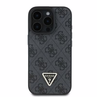 Guess Odinis 4G Trikampio Strass Magnētinis dėklas telefonui iPhone 16 Pro Max - juodas
