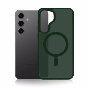 "3mk Smoke MagCase" dėklas, skirtas "Samsung Galaxy S25" - žalias permatomas