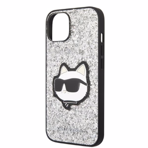 Karl Lagerfeld KLHCP14SG2CPS iPhone 14 6.1" sidabrinis/sidabrinis kietasis dėklas Blizgučiai Choupette Pleistras