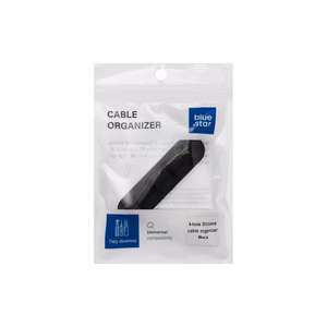 Blue Star PJ-OCZ23 silicone self-adhesive organizer for 4 cables - black (1 pc.)