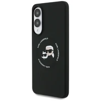 Karl Lagerfeld silikoninis Nauble galvos ir apskritimo Magnetinis dėklas telefonui Samsung Galaxy S25 Edge - juodas