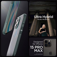 Spigen Ultra Hybrid dėklas telefonui iPhone 15 Pro Max - tamsiai žalias