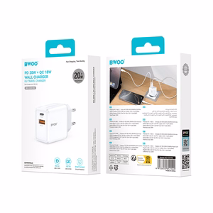 BWOO wall įkroviklis CDA182 QC 38W 1x USB-A + 1x USB-C baltas