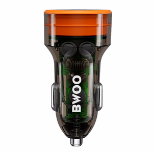 BWOO PD automobilinis įkroviklis 1x USB-C - USB-A prievadas 38W skaidrus