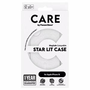 CARE by PanzerGlass Flagship Star Lit dėklas telefonui iPhone 16 6.1" baltas Magnetinis 1341