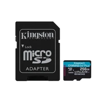 Kingston Atminties kortelė 256GB microSDXC Canvas Go Plus Gen4 200MB/s A2 U3 V30 + adapteris