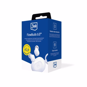 TWS 3mk FlowBuds 6.0 belaidės ausinės - baltos spalvos