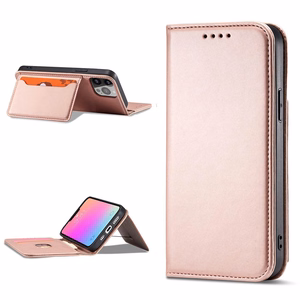 Magnet Card Case case for iPhone 14 flip cover wallet stand pink