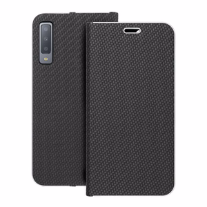LUNA Book Carbon dėklas telefonui SAMSUNG A7 2018 juodas