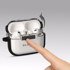 Liavec SlideLock Dėklas for Apple AirPods Pro 3 skaidrus-juodas