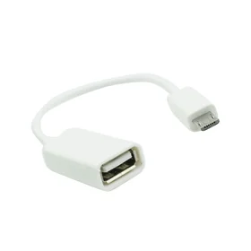 Adapteris OTG USB A (moteriškas) į Micro USB (vyriškas) baltas