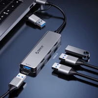 Orico YSB4-U2 USB-A/USB-C Hub prijungimo stotelė 2x USB-A 2.0 + 1x USB-A 3.0 + 1x USB-C 2.0 + 1x USB-C - pilka