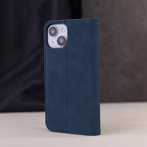 Išmanusis Suede dėklas for Samsung Galaxy A17 4G / A17 5G / A26 5G tamsiai mėlynas
