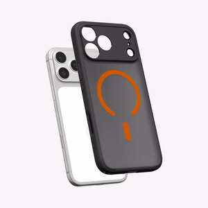 Spigen Ultra Hybrid MagSafe deklas, skirtas iPhone 17 Pro Max - Juodas ir oranzinis