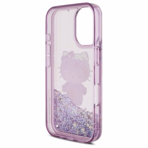Hello Kitty Liquid Glitter 50 metų jubiliejaus vakarėlio dėklas telefonui iPhone 16 - violetinis