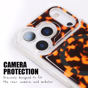 Crong Deluxe MAG Cover MagSafe dėklas, skirtas iPhone 17 Pro Max, vėžlio kiauto rašto