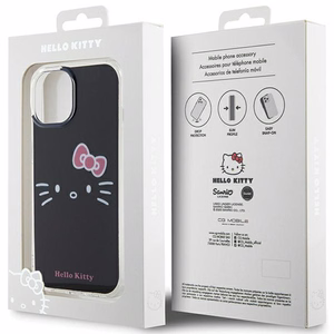 Hello Kitty IML Kitty Face dėklas telefonui iPhone 15 - juodas