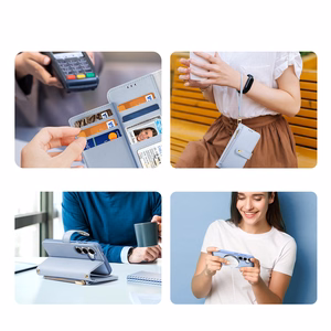 Dux Ducis Lawa odinis dėklas Samsung Galaxy S25+ su nuimama magnetine pinigine - mėlynas