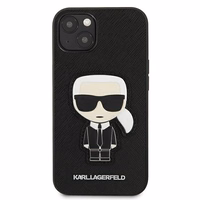 Karl Lagerfeld Saffiano Ikonik Karl's Patch Dėklas iPhone 13 mini - Juodas