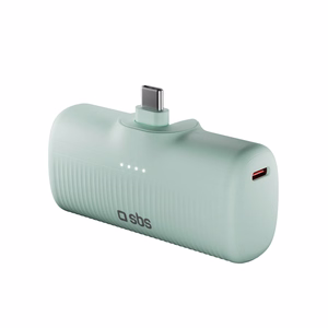 SBS EcoPower 5000 mAh 10W išorinė baterija su įmontuotu USB-C prievadu - žalia