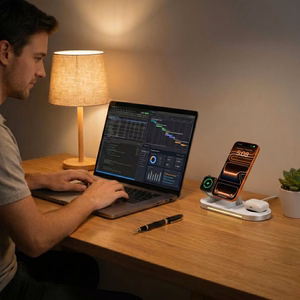 Tech-Protect A51 MagSafe 3-in-1 25W QI2.2 belaidis įkroviklis - baltas