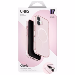 Uniq Clario Magclick įkrovimo dėklas telefonui iPhone 17 – rožinis