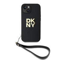 DKNY Dėklas telefonui su dirželiu ir logotipu iPhone 14 / 15 / 13 - juodas