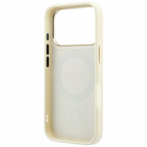 Guess Stripe Peony 4G Logo MagSafe dėklas, skirtas iPhone 18 Pro / 17 Pro – spalva: smėlio