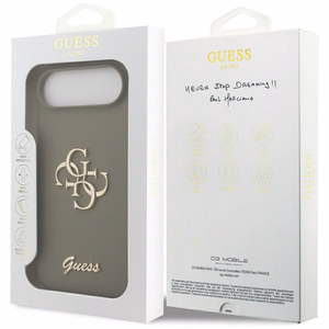 Guess silikoninis Big 4G Script dėklas telefonui iPhone Air rudas