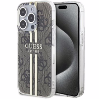 Guess IML 4G Gold Stripe dėklas telefonui iPhone 15 Pro - rudas