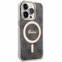 Guess 4G MagSafe dėklas telefonui iPhone 14 Pro - juodas