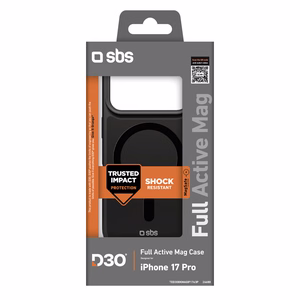 SBS Full Active Magnetinis dėklas su D3O technologija iPhone 17 Pro - juodas