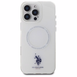 US Polo IML Ring MagSafe iPhone 16 Pro dėklas - baltas