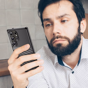 Thunder dėklas telefonui Samsung Galaxy S25 Ultra silikoninis šarvuotas dėklas - juodas