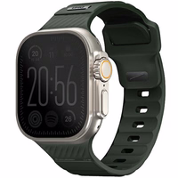 UNIQ dirželis Stride Apple Watch Series 1/2/3/4/5/6/7/8/9/SE/SE2/Ultra/Ultra 2 42/44/45/49mm FKM guminis tamsiai žalias