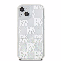 DKNY skystojo blizgučio daugiologo dėklas telefonui iPhone 15 / 14 / 13 - baltas