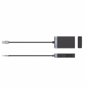 Orico CL4D-A3 atminties kortelių skaitytuvas USB-A 3.0, SD / microSD / CF / MS, 5 Gbps – juodas su sidabro spalva