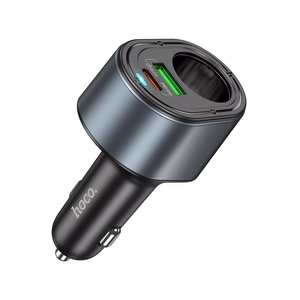 Automobilinis įkroviklis Hoco USB A + USB C + cigarečių žiebtuvėlis PD QC3.0 3A 35W Z56 juodas