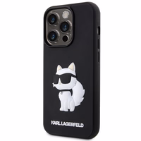 Karl Lagerfeld KLHCP14X3DRKHNK iPhone 14 Pro Max 6.7" juodas/juodas kietas dėklas Rubber Choupette 3D