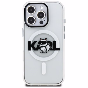 Karl Lagerfeld IML Choupette Sketch Logo MagSafe Dėklas iPhone 16 Pro - skaidrus