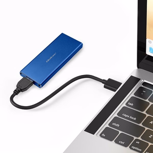 Qoltec 51832 dėklas | M.2 SSD | SATA | NGFF | USB 3.0 | Super speed 5Gb/s | 2TB | mėlynas
