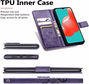 Dėklas Flower Book Samsung A566 A56 5G violetinis